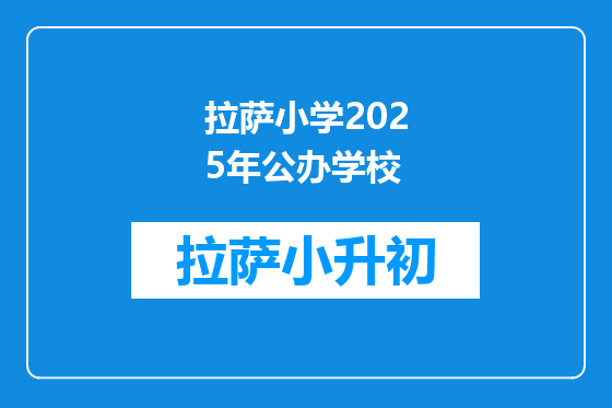 拉萨小学2025年公办学校
