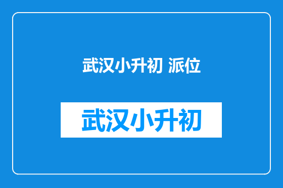 武汉小升初 派位