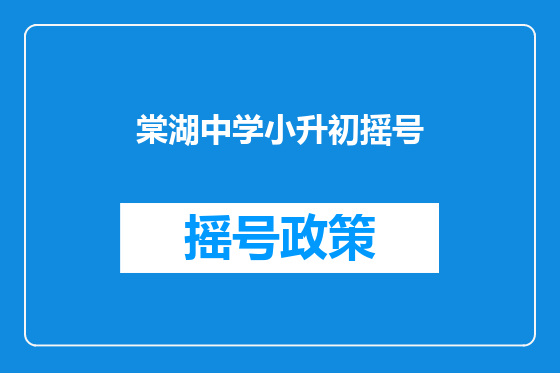棠湖中学小升初摇号