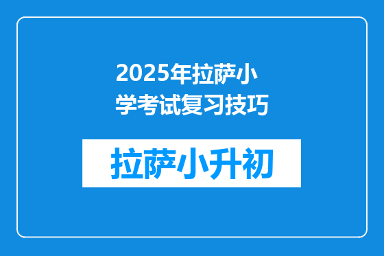 2025年拉萨小学考试复习技巧