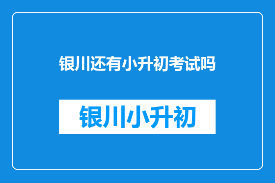 银川还有小升初考试吗