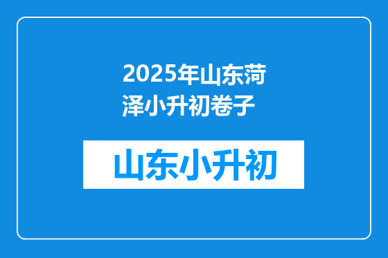 2025年山东菏泽小升初卷子
