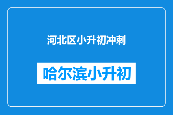 河北区小升初冲刺