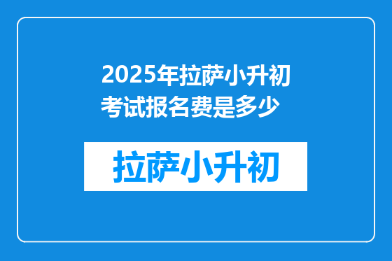 2025年拉萨小升初考试报名费是多少