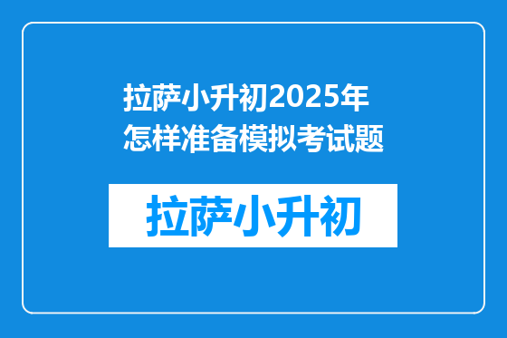 拉萨小升初2025年怎样准备模拟考试题