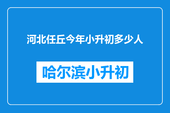河北任丘今年小升初多少人