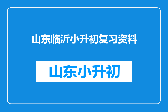 山东临沂小升初复习资料