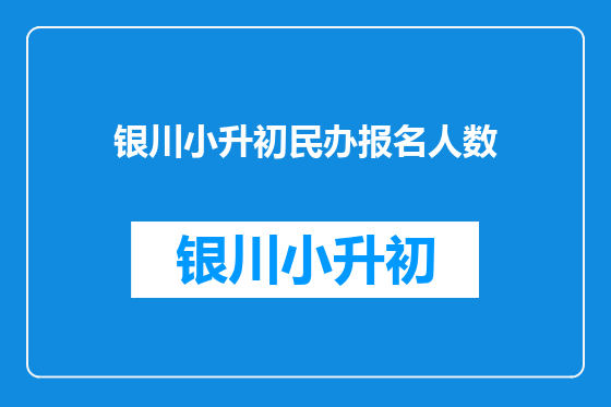 银川小升初民办报名人数