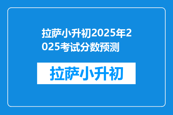 拉萨小升初2025年2025考试分数预测
