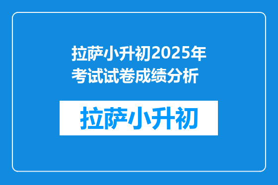 拉萨小升初2025年考试试卷成绩分析