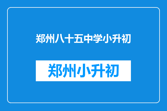 郑州八十五中学小升初