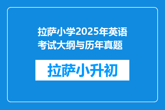 拉萨小学2025年英语考试大纲与历年真题
