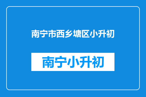 南宁市西乡塘区小升初