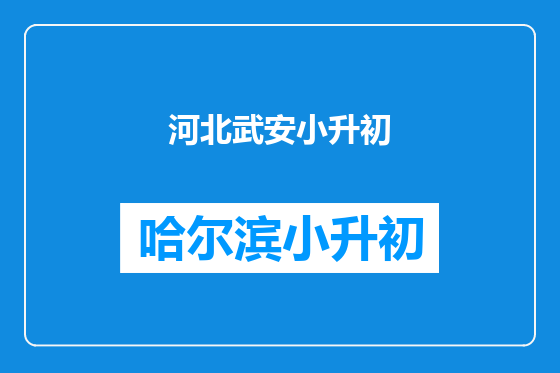 河北武安小升初