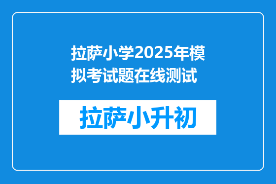 拉萨小学2025年模拟考试题在线测试