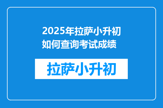2025年拉萨小升初如何查询考试成绩