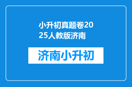 小升初真题卷2025人教版济南
