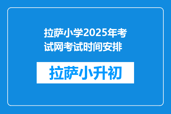 拉萨小学2025年考试网考试时间安排