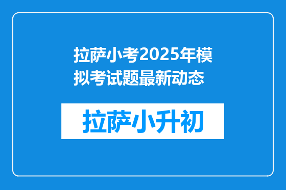 拉萨小考2025年模拟考试题最新动态