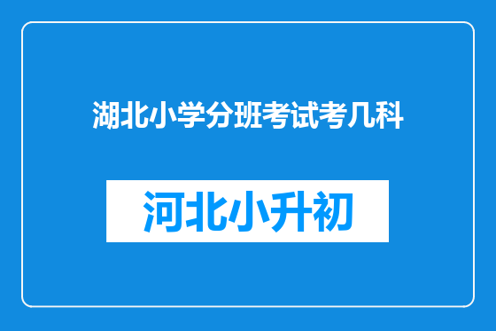 湖北小学分班考试考几科