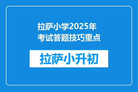 拉萨小学2025年考试答题技巧重点