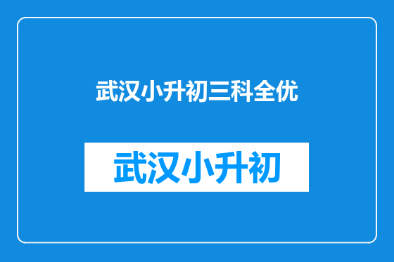 武汉小升初三科全优