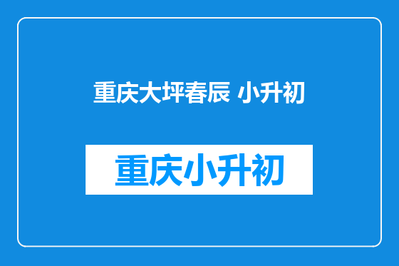 重庆大坪春辰 小升初