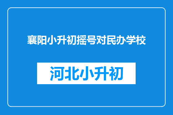 襄阳小升初摇号对民办学校