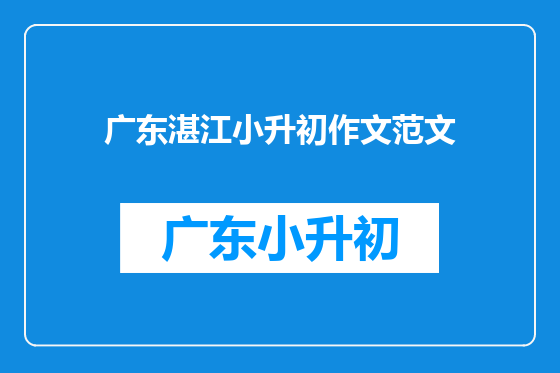 广东湛江小升初作文范文