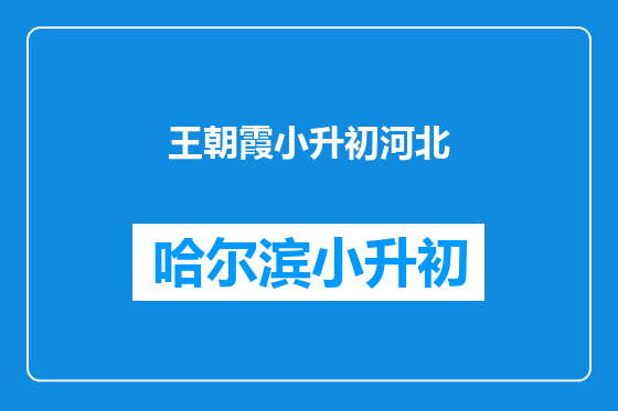 王朝霞小升初河北