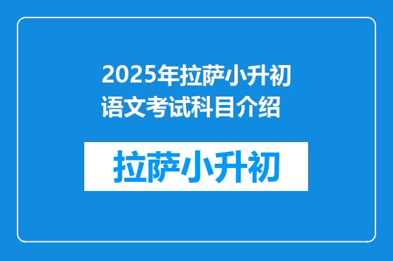 2025年拉萨小升初语文考试科目介绍