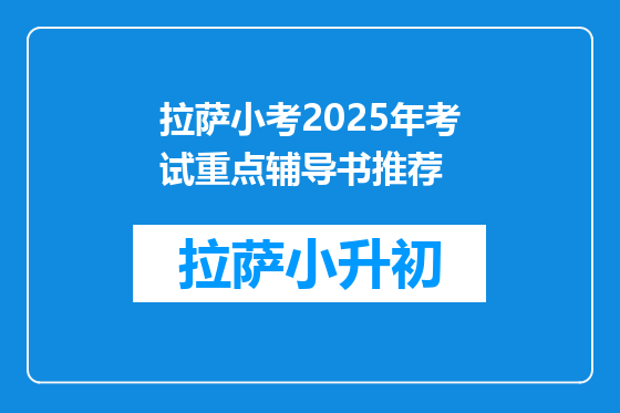拉萨小考2025年考试重点辅导书推荐