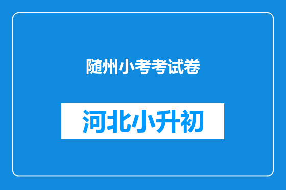 随州小考考试卷