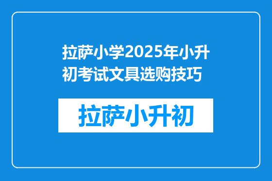 拉萨小学2025年小升初考试文具选购技巧