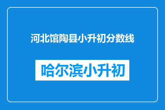 河北馆陶县小升初分数线