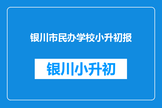 银川市民办学校小升初报