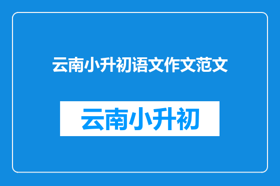 云南小升初语文作文范文