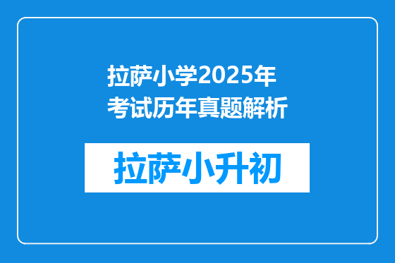 拉萨小学2025年考试历年真题解析