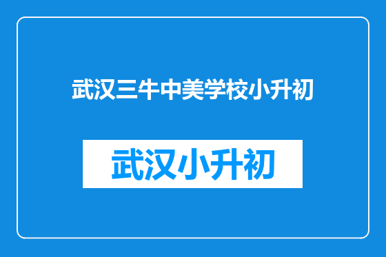 武汉三牛中美学校小升初