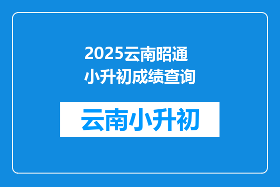 2025云南昭通小升初成绩查询