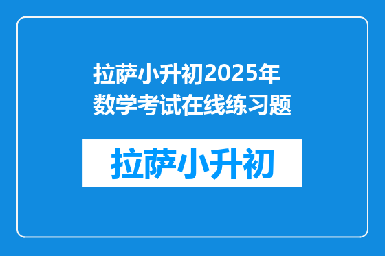 拉萨小升初2025年数学考试在线练习题