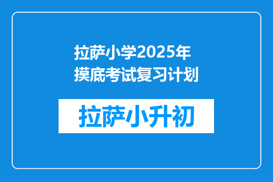 拉萨小学2025年摸底考试复习计划