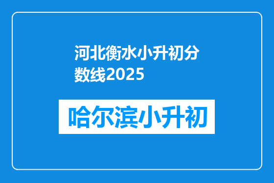 河北衡水小升初分数线2025