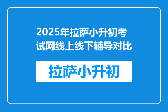 2025年拉萨小升初考试网线上线下辅导对比