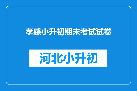 孝感小升初期末考试试卷