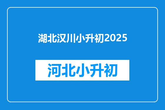 湖北汉川小升初2025