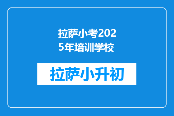 拉萨小考2025年培训学校