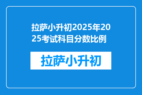 拉萨小升初2025年2025考试科目分数比例