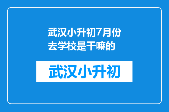 武汉小升初7月份去学校是干嘛的