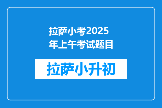 拉萨小考2025年上午考试题目